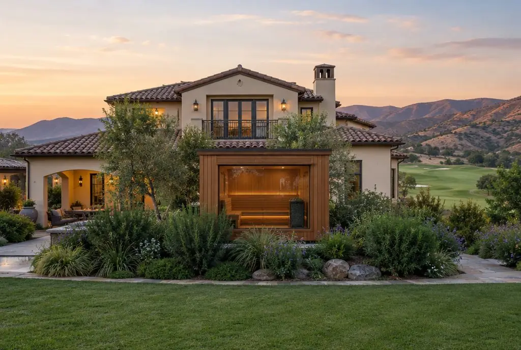 Illustration: a home sauna in a typical Westridge yard